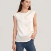 Damen Lilysilk Oberteile | Basic Seiden-T-Shirt Mit Flugelarmeln