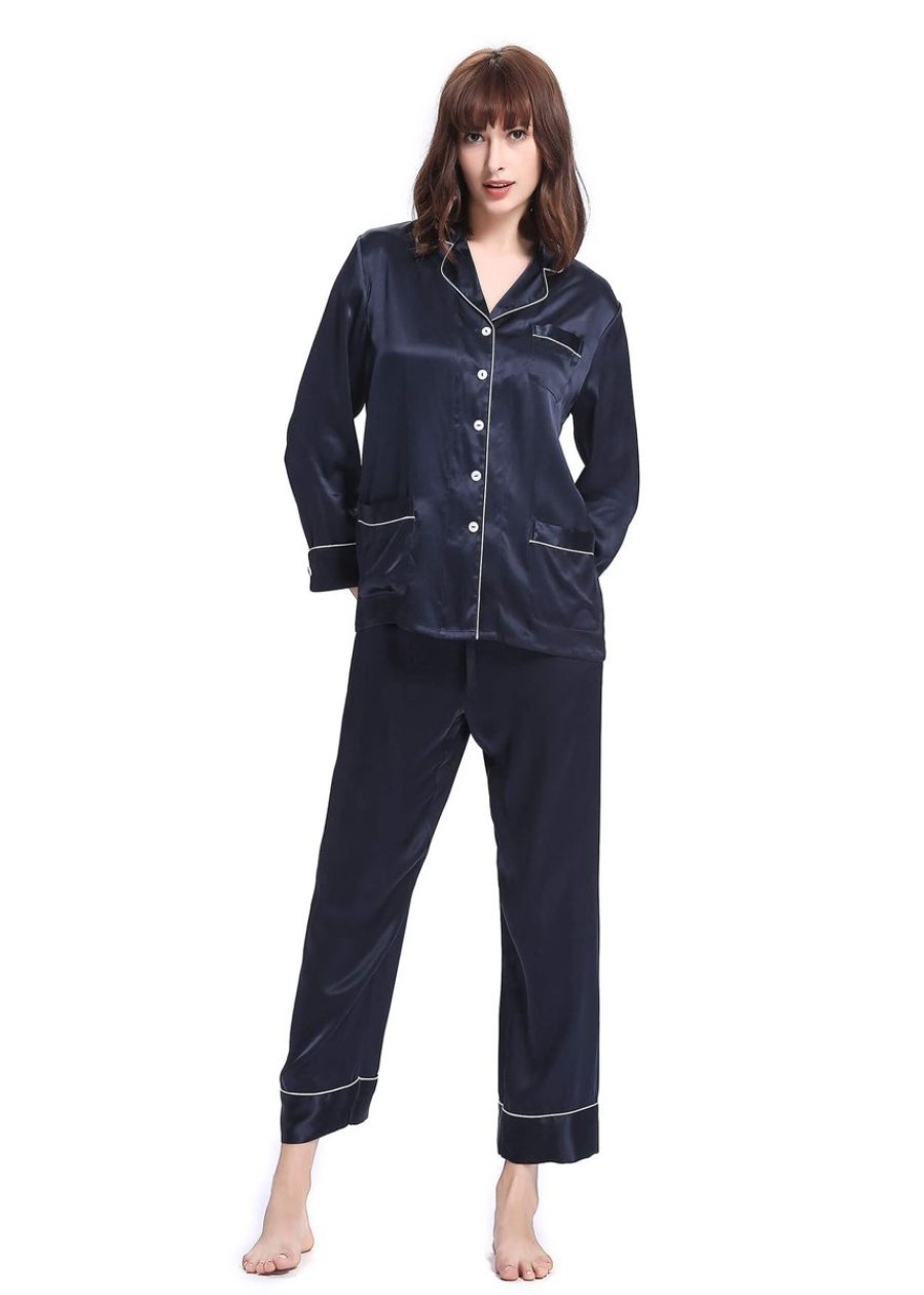 Damen Lilysilk Pyjamas | 22 Momme Schicke Verzierte Seidenschlafanzuge Set