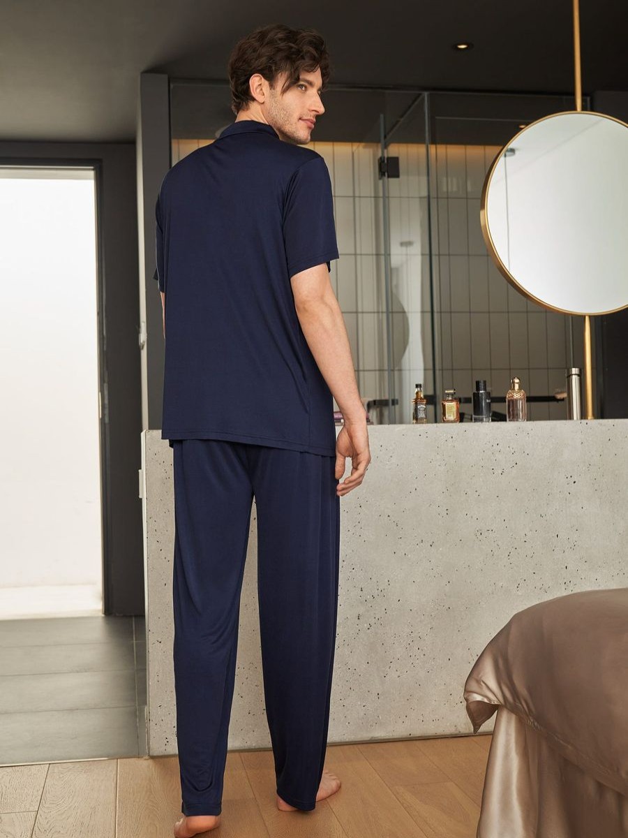 Herren Lilysilk Pyjamas | Kurzarm Herren Seidenstrick Pyjama Set