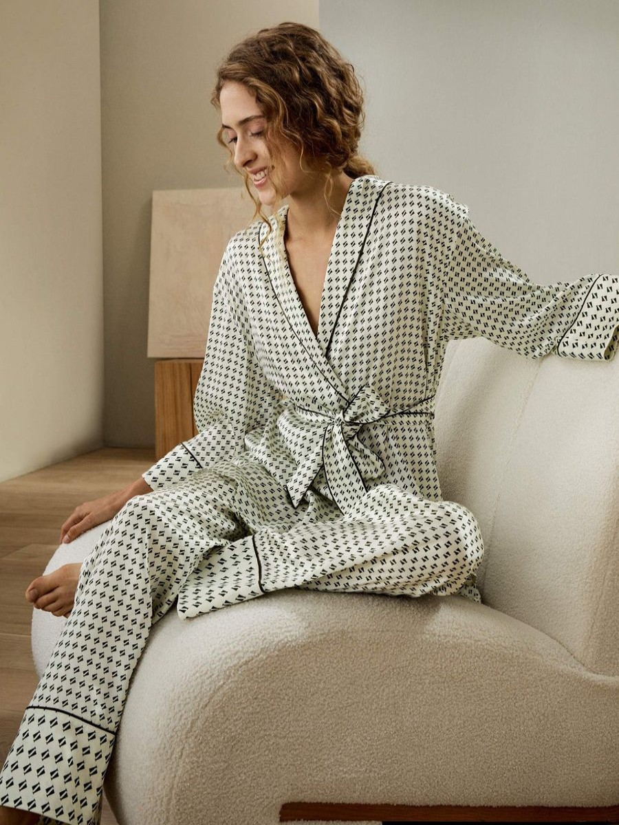 Damen Lilysilk Pyjamas | Pena Morgenmantel Mit Hose