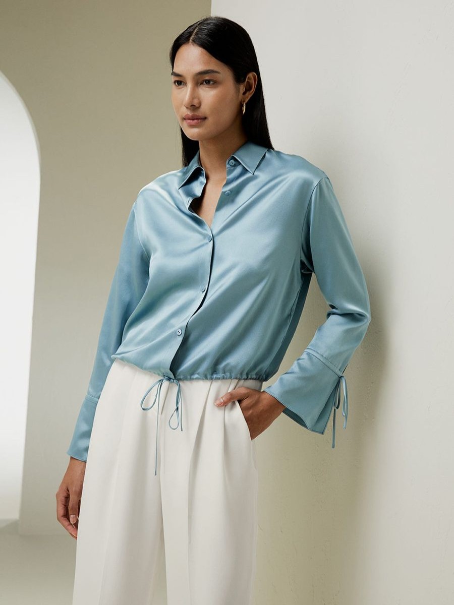 Damen Lilysilk Seidenblusen | Lilysilk X Natasha Seidenbluse Mit Kordelzug