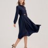 Damen Lilysilk Kleider | Damen Langarmliges Retro Anmutiges Seidenkleid