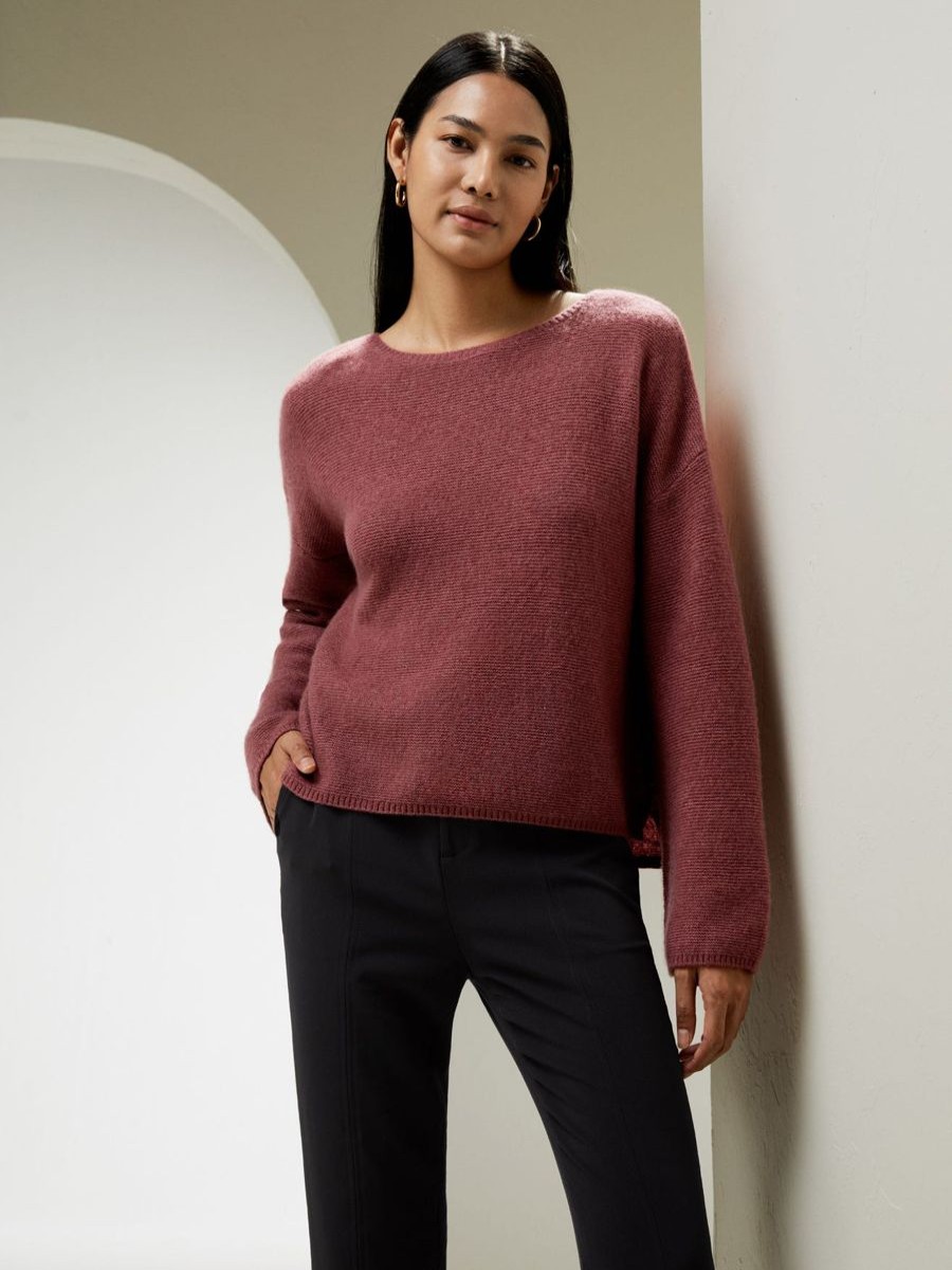 Damen Lilysilk Strickwaren | Sweatshirt Aus Seiden-Kaschmir-Mischung Mit Entspannter Silhouette