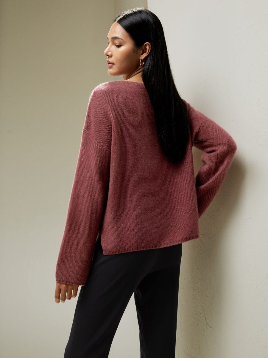 Damen Lilysilk Strickwaren | Sweatshirt Aus Seiden-Kaschmir-Mischung Mit Entspannter Silhouette