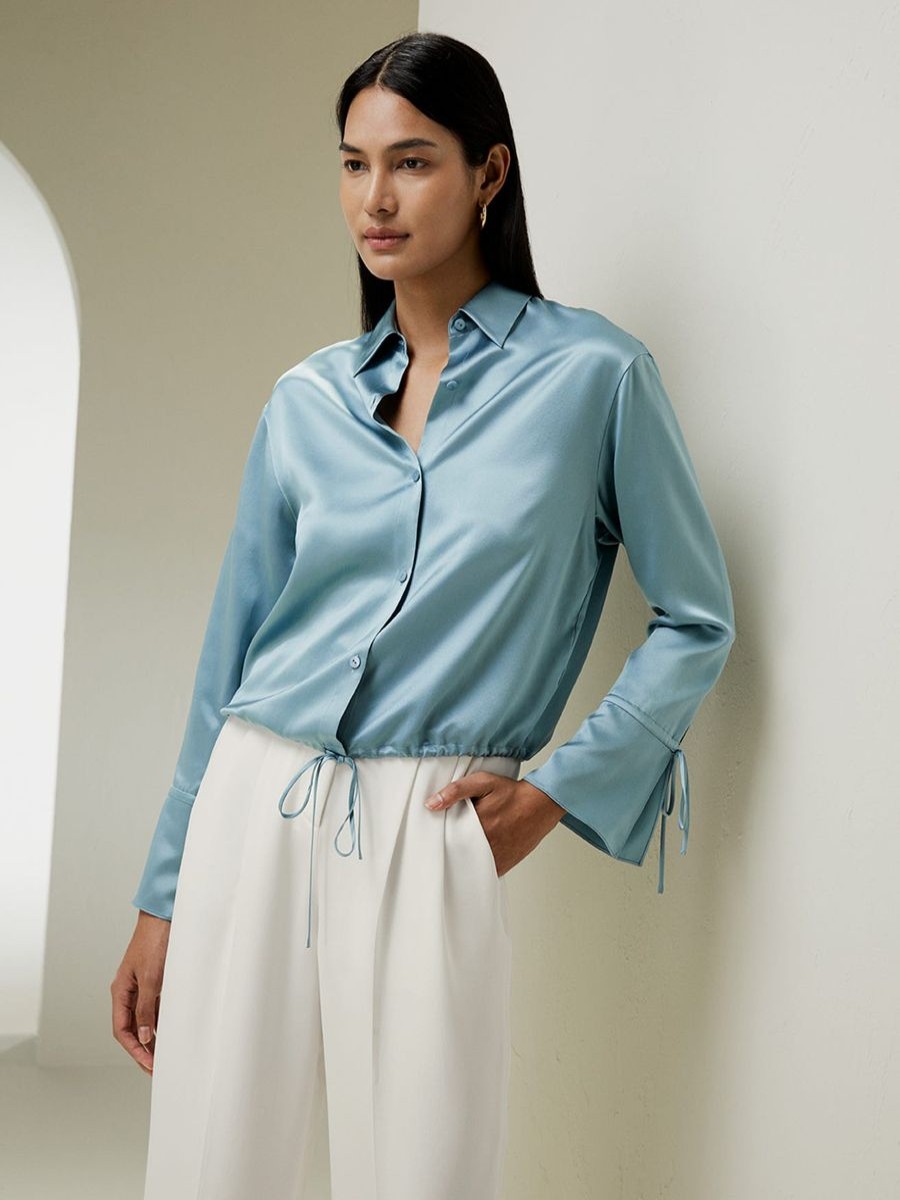 Damen Lilysilk Seidenblusen | Lilysilk X Natasha Seidenbluse Mit Kordelzug