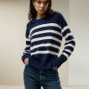 Damen Lilysilk Strickwaren | Ultrafein-Kaschmir Bretonischer Streifenpullover