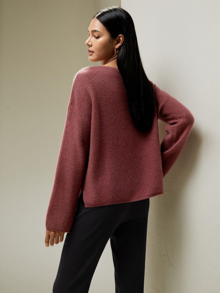 Damen Lilysilk Strickwaren | Sweatshirt Aus Seiden-Kaschmir-Mischung Mit Entspannter Silhouette