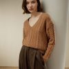 Damen Lilysilk Strickwaren | Pullover Aus Wolle-Kaschmir-Mischung Mit Zopfmuster