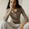 Damen Lilysilk Strickwaren | Gerippter Cardigan Aus Kaschmir-Seidenmischung