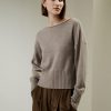 Damen Lilysilk Strickwaren | Sweatshirt Aus Woll-Kaschmir-Mischung Mit Geflochtenem Kragen