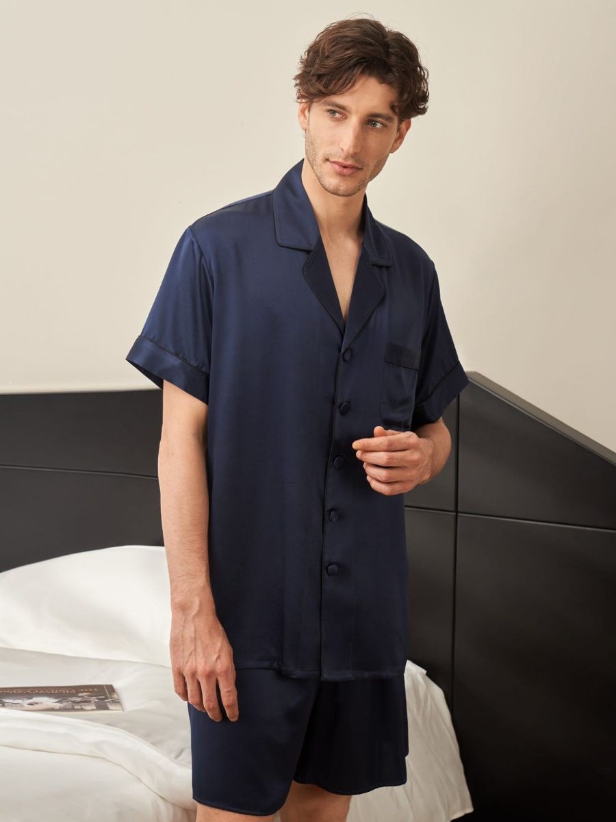 Herren Lilysilk Pyjamas | 22 Momme Lang 2 Teilig Seide Pyjamas Nachtwasche Herren