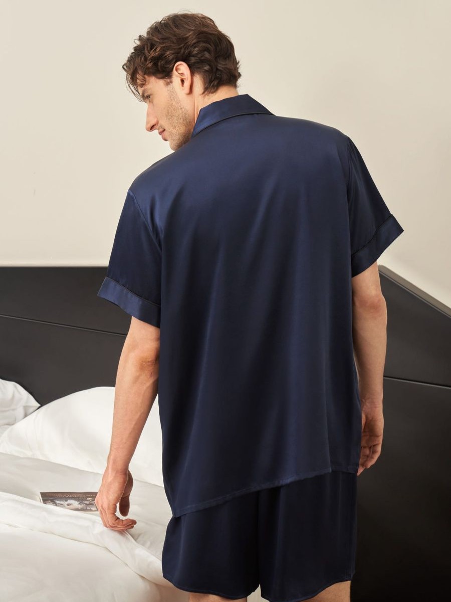 Herren Lilysilk Pyjamas | 22 Momme Lang 2 Teilig Seide Pyjamas Nachtwasche Herren