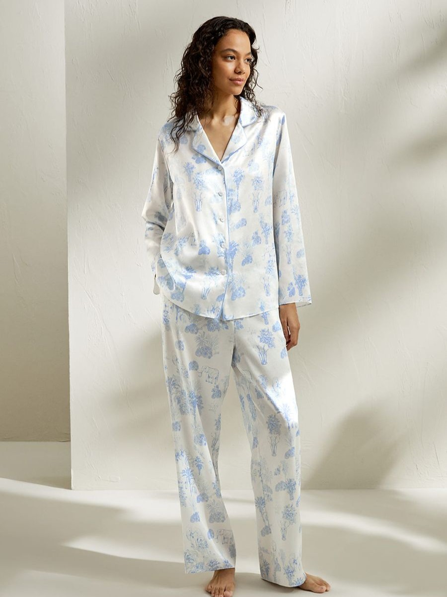 Damen Lilysilk Pyjamas | La Terra Langes Seidenpyjama-Set