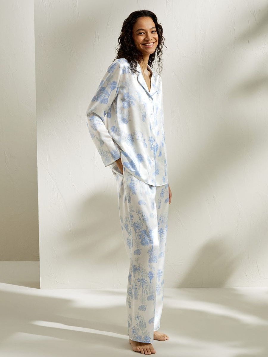 Damen Lilysilk Pyjamas | La Terra Langes Seidenpyjama-Set