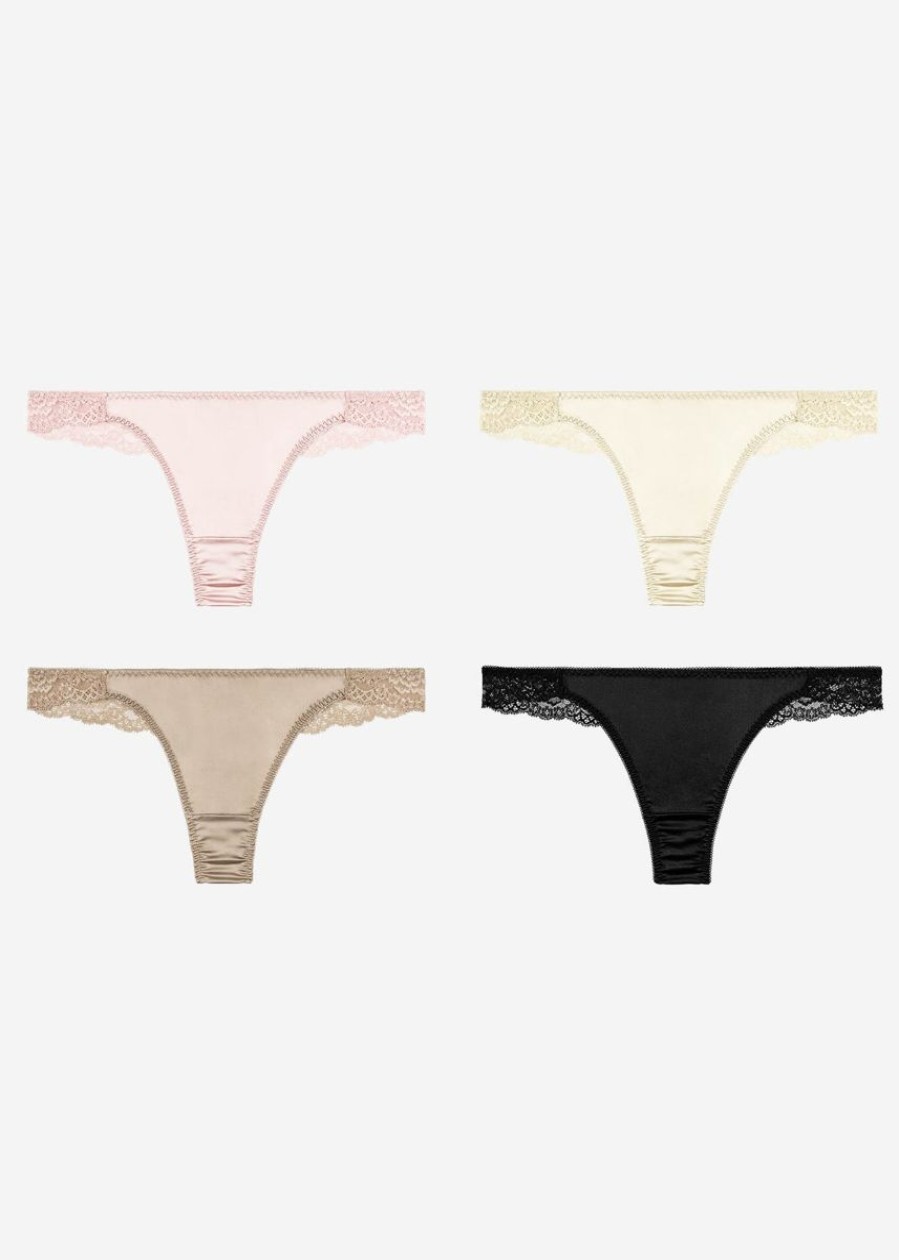 Damen Lilysilk Unterwasche | Sexy Frauen Seide G-String Tanga Mit Spitze