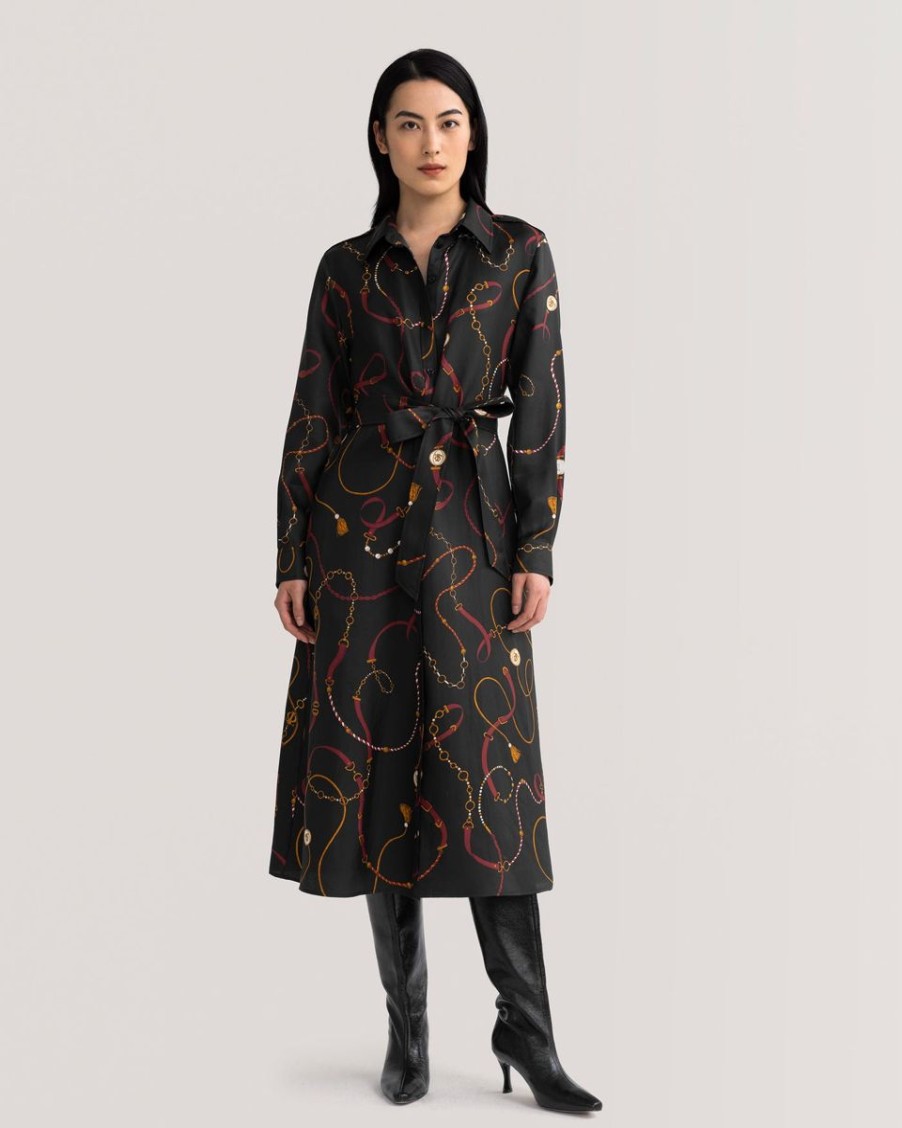 Damen Lilysilk Kleider | Trench-Kleid Mit Louisville-Print