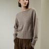 Damen Lilysilk Strickwaren | Sweatshirt Aus Woll-Kaschmir-Mischung Mit Geflochtenem Kragen