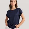 Damen Lilysilk Oberteile | Kurzarm Rundhalsausschnitt Seide T Shirt