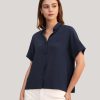 Damen Lilysilk Seidenblusen | Lassiges Lockeres Seiden T-Shirt Mit Kurzen Armeln