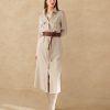 Damen Lilysilk Kleider | Sandgewaschenes Trench-Kleid Mit Taschen