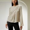 Damen Lilysilk Seidenblusen | Asymmetrische Seidenbluse Mit Volant An Der Schulter