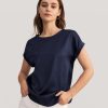 Damen Lilysilk Oberteile | Kurzarm Rundhalsausschnitt Seide T Shirt