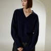 Damen Lilysilk Strickwaren | Pullover Aus Woll-Kaschmir-Mischung Mit V-Ausschnitt