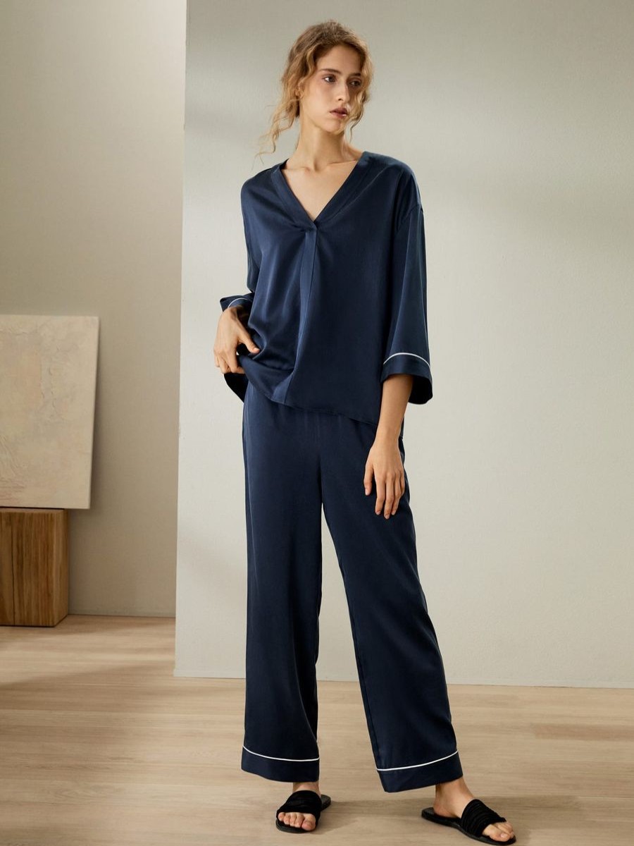 Damen Lilysilk Pyjamas | Pullover-Pyjama-Set Aus Seiden-Wildleder